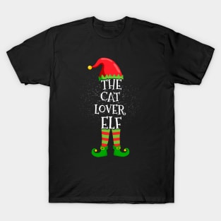 CAT LOVER Elf Family Matching Christmas Group Funny Gift T-Shirt